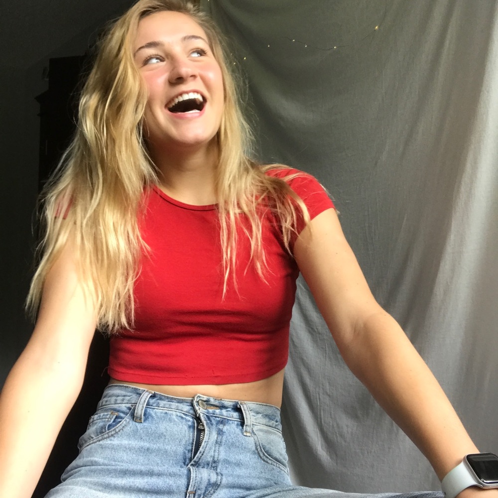 Brandy Melville Red Crop Top